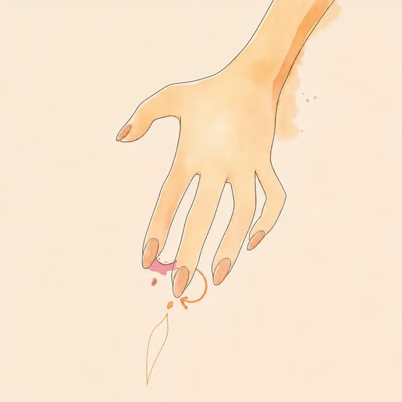 Diagram: a single finger draws small circles on the glans of the clitoris